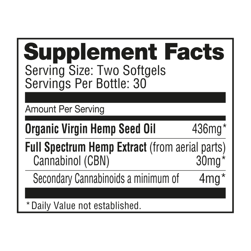 NuLeaf Naturals CBN Capsules -30mg per softgels / 60 count