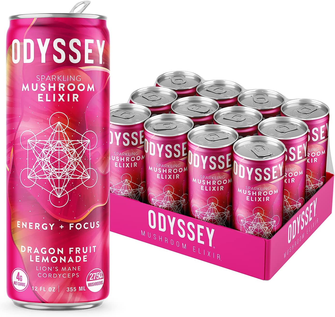 Odyssey Mushroom Elixir: Dragon Fruit Lemonade Energy Drink