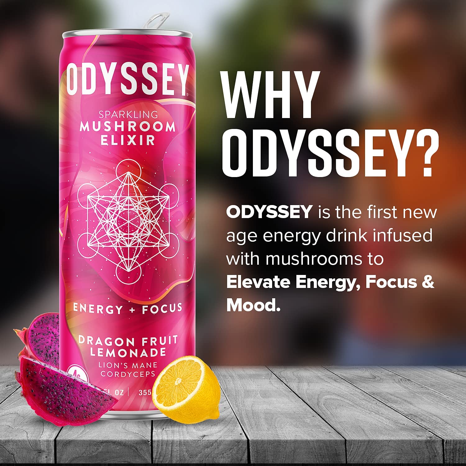 Odyssey Mushroom Elixir: Dragon Fruit Lemonade Energy Drink