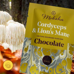 Moksha Morning Functional Mushroom 80% Dark Chocolate Square