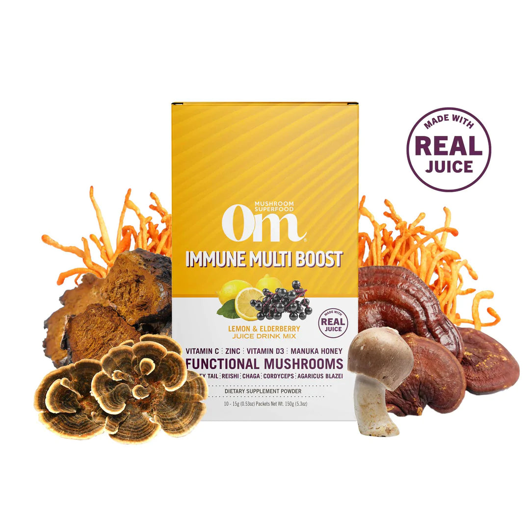OM Immune Multi Boost Mushrooms Supplement with Vitamin C - Lemon & Elderberry