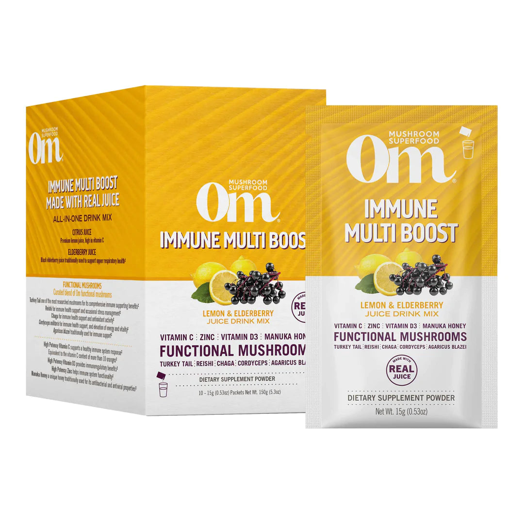 OM Immune Multi Boost Mushrooms Supplement with Vitamin C - Lemon & Elderberry