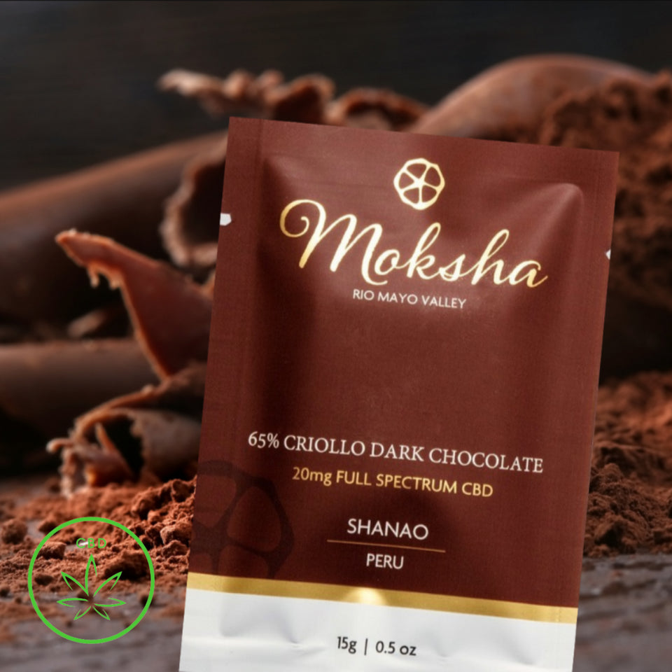 MOKSHA 65% CRIOLLO CBD DARK CHOCOLATE (20mg Full Spectrum)