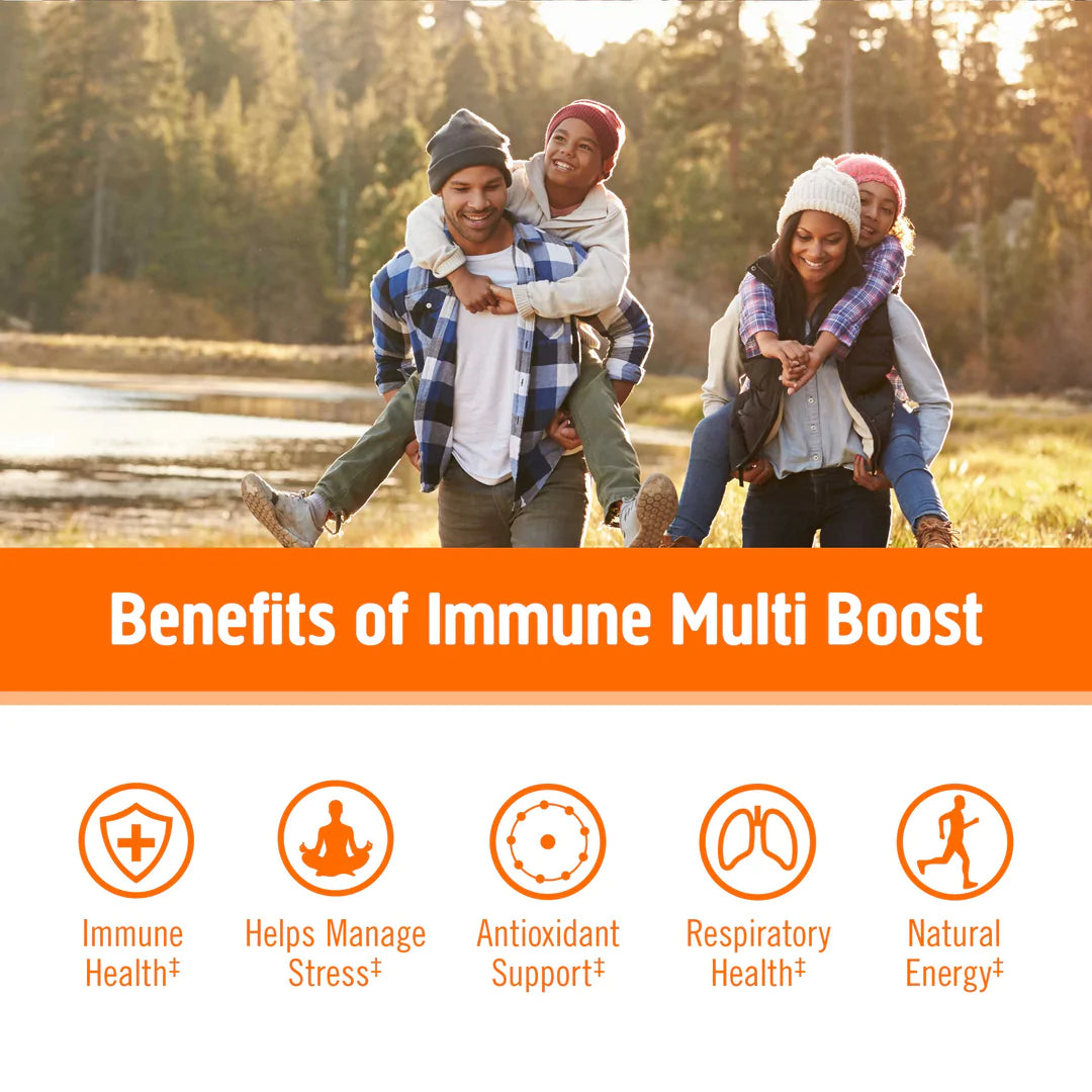 OM Immune Multi Boost Mushrooms Supplement with Vitamin C - Orange & Elderberry